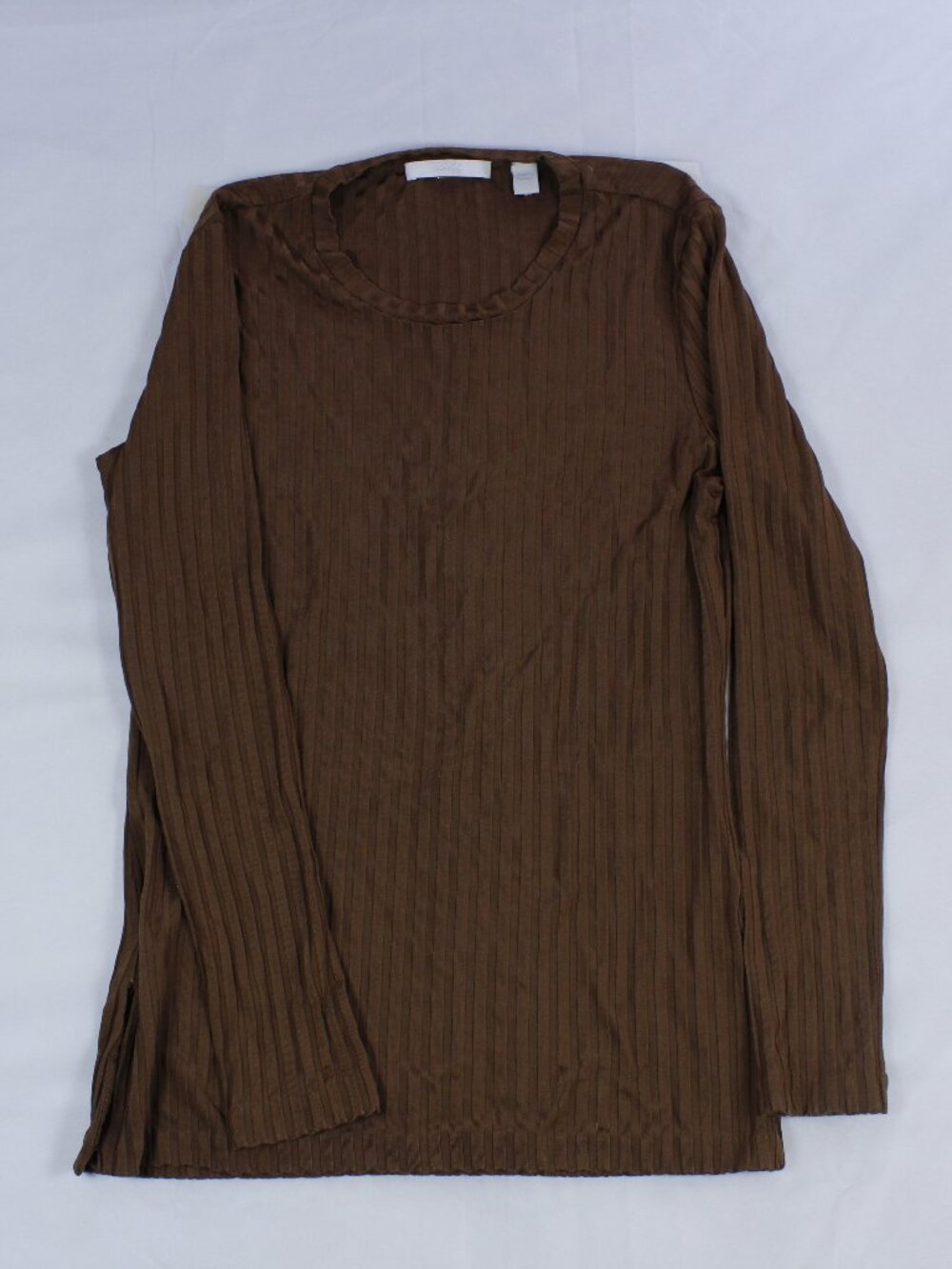 Hugo Boss Women's Long-Sleeve Ribbed T-Shirt – Chocolate Brown